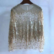 Fashion Bottoming Sequined  evening Top blouse  For Women