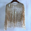 Fashion Bottoming Sequined  evening Top blouse  For Women