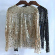 Fashion Bottoming Sequined  evening Top blouse  For Women