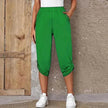 Fashion Cropped Trousers With An Elasticated Waist Women