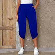 Fashion Cropped Trousers With An Elasticated Waist Women