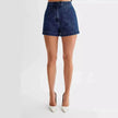 Fashion Denim Suit Summer Casual Sleeveless Button Vest Top And High Waist Shorts Set For Women