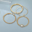 Fashion Jewelry 4 Pcs Crystal Bracelet Set Bohemian Design For Women Vintage Luxury Twisted Cuff Chains Armband Jewelry Accessories