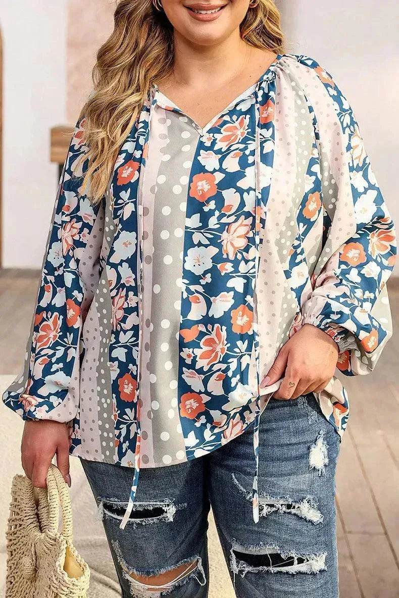 Fashion Loose Printed Long-sleeved Top Women