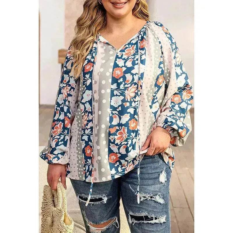 Fashion Loose Printed Long-sleeved Top Women