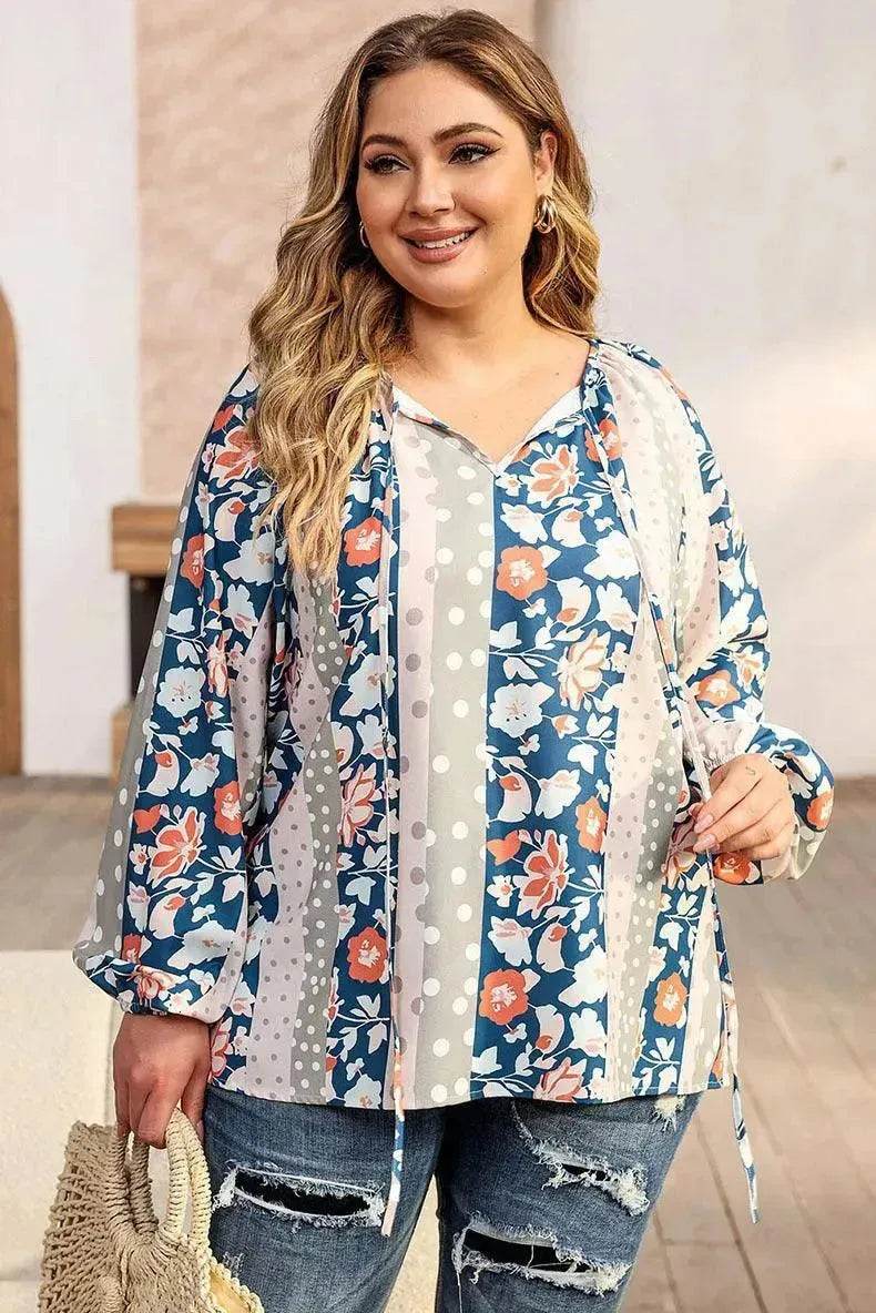 Fashion Loose Printed Long-sleeved Top Women