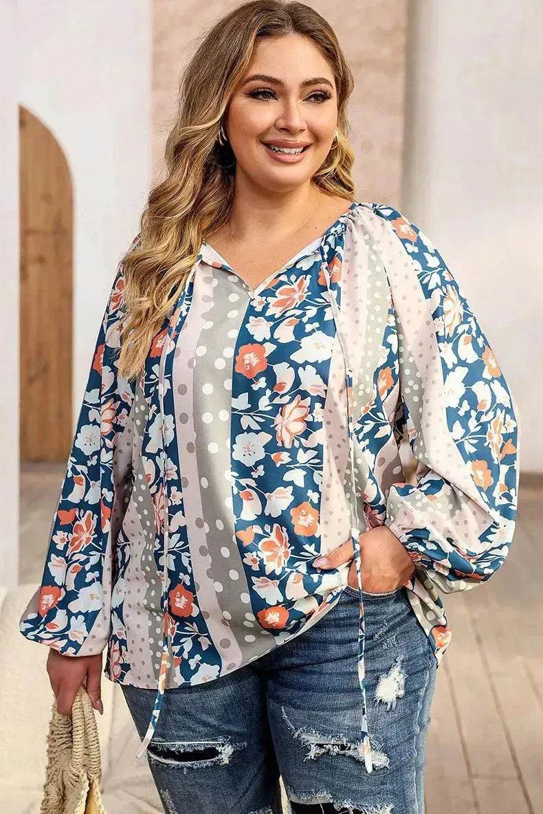 Fashion Loose Printed Long-sleeved Top Women