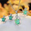 Rhinestone Turtle Pendant Necklace Set – Zircon Crystal Animal Jewellery for Women & Girls | 16 Colours