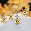 Rhinestone Turtle Pendant Necklace Set – Zircon Crystal Animal Jewellery for Women & Girls | 16 Colours