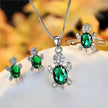 Rhinestone Turtle Pendant Necklace Set – Zircon Crystal Animal Jewellery for Women & Girls | 16 Colours