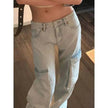 Fashion Y2K street Personality wide-leg  Denim Jeans Trousers Women