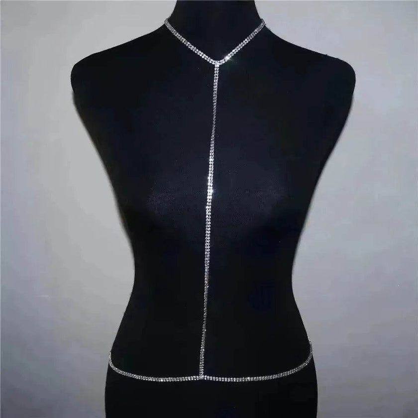 Fashion Shiny Rhinestone Body Chain Women Bikini Bra for Exotic Dance