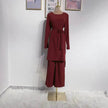 Fashion simple Arab  lace up dress