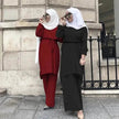 Fashion simple Arab  lace up dress