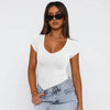Fashion Spiral Pattern Slim T-shirt Summer Solid Color Charming Short-sleeved Top For Women