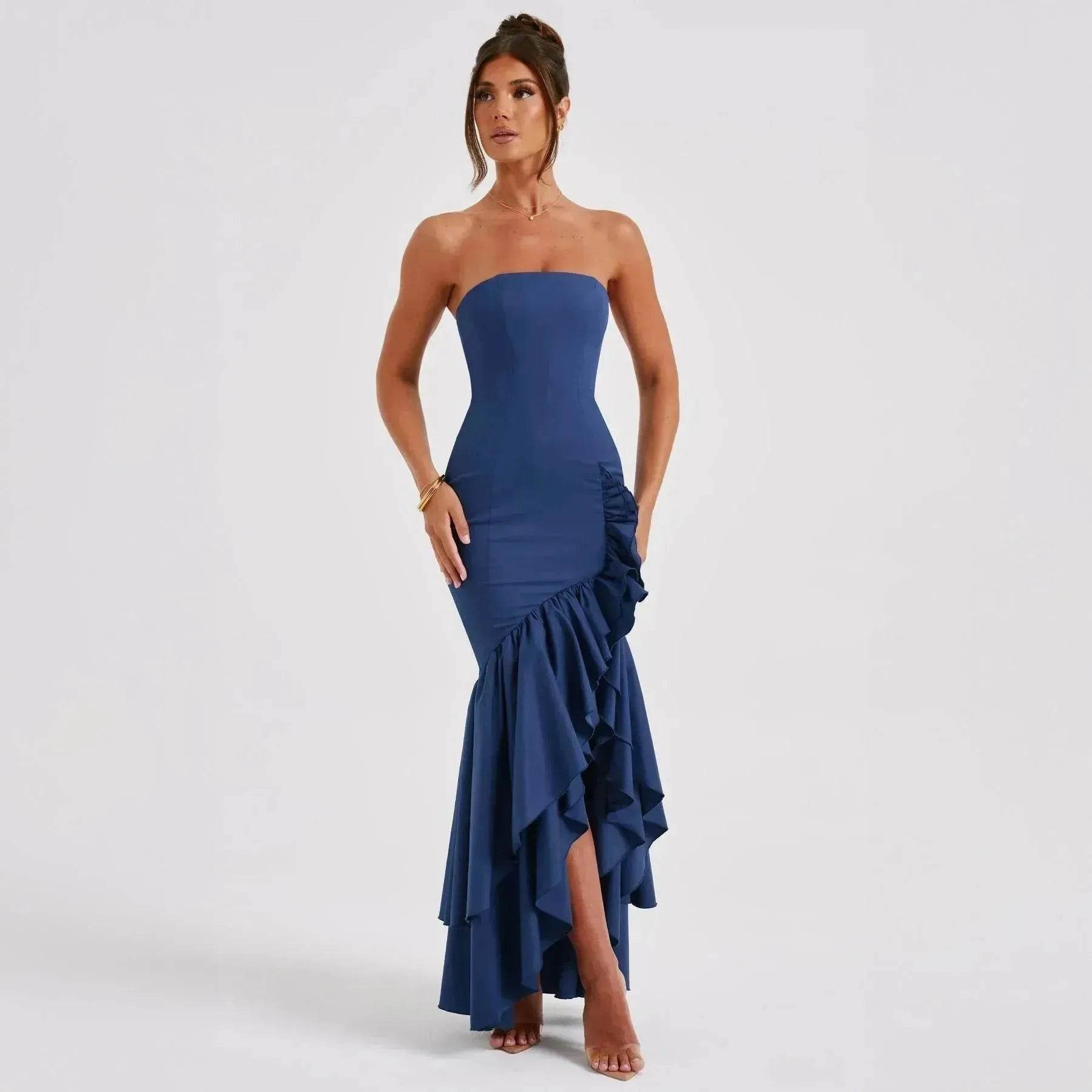 Fashion Tube Top Irregular Temperament Dress