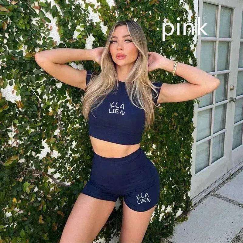 Fashion Women's Short Sleeve Printed Suit