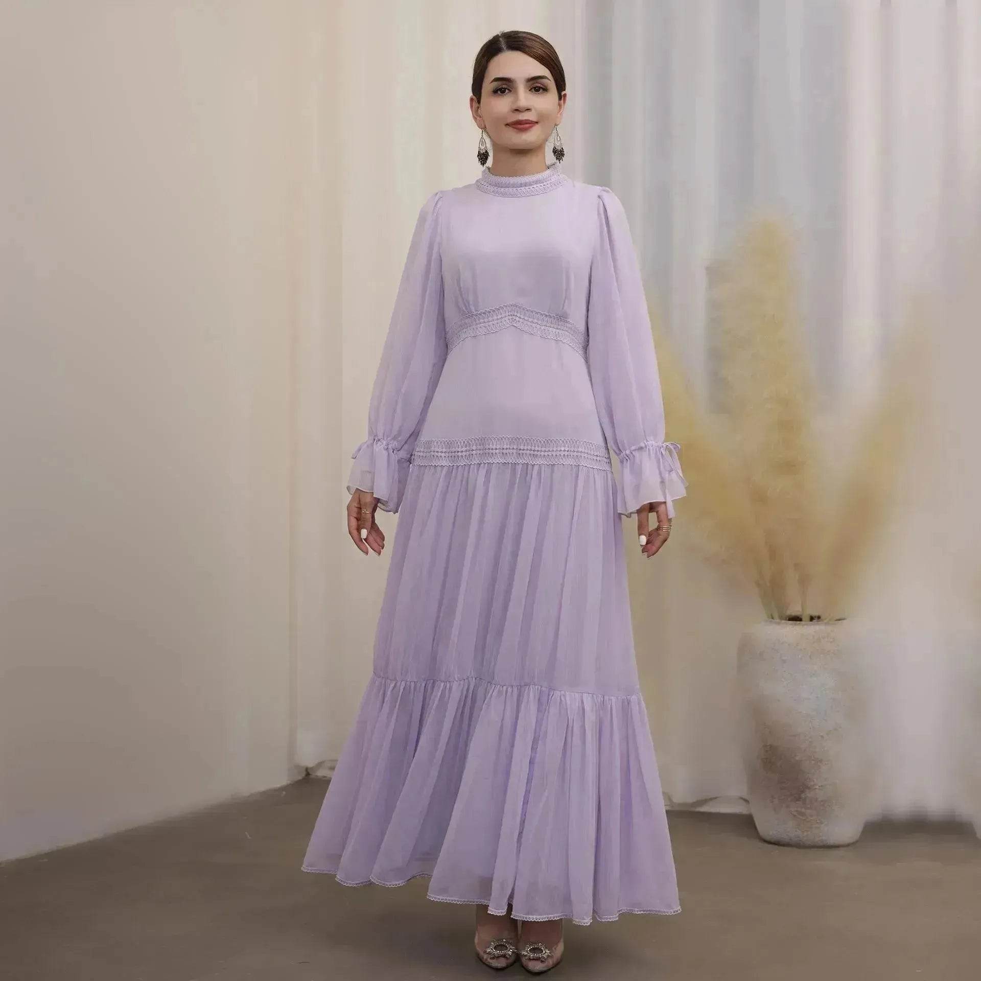 Fashionable and Exquisite Abaya maxi Dress for Exquisite Arab Dubai Turkey Middle Eastern Women.