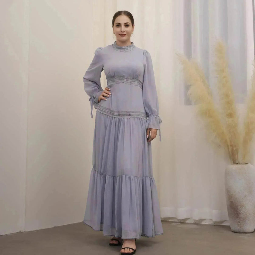 Fashionable and Exquisite Abaya maxi Dress for Exquisite Arab Dubai Turkey Middle Eastern Women.