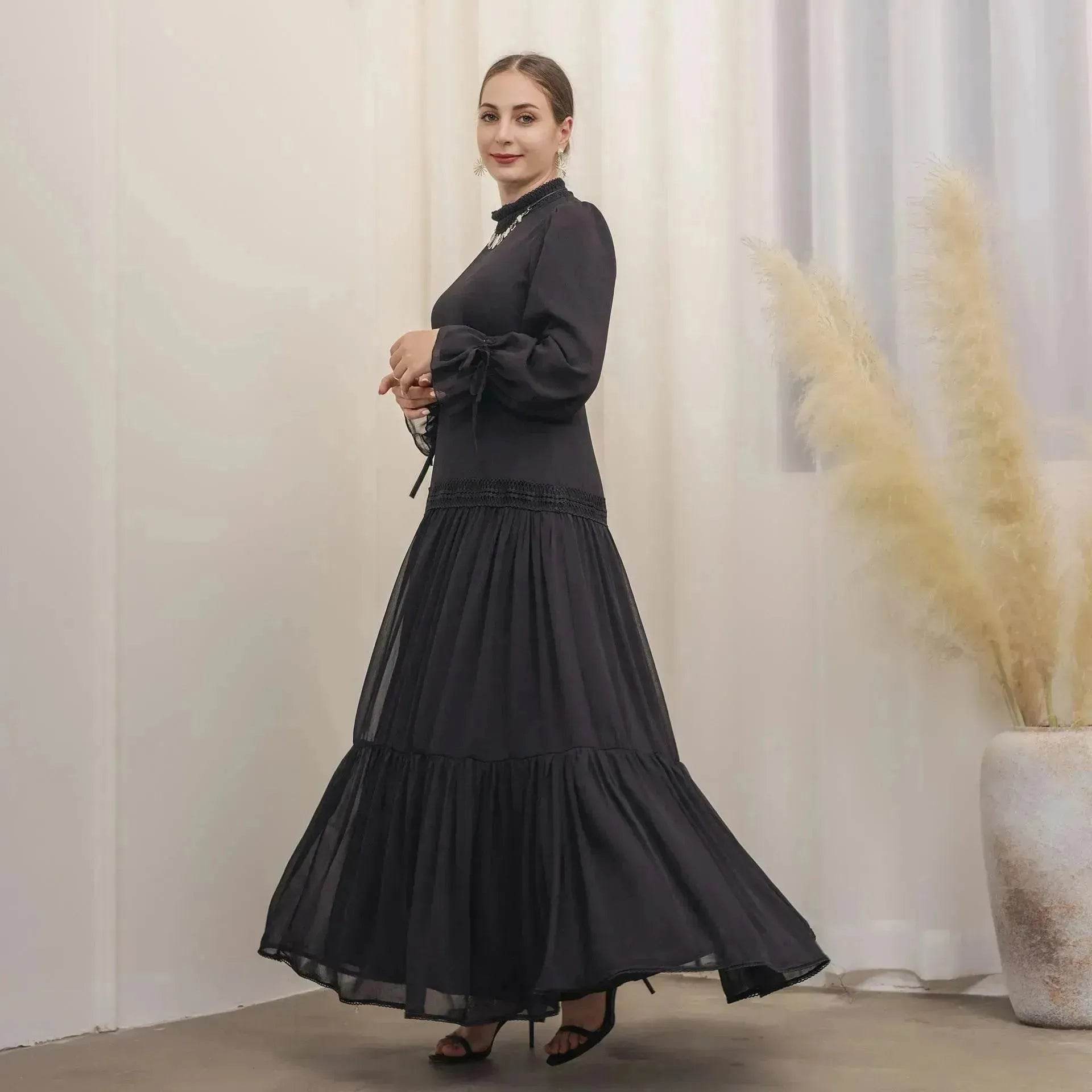Fashionable and Exquisite Abaya maxi Dress for Exquisite Arab Dubai Turkey Middle Eastern Women.