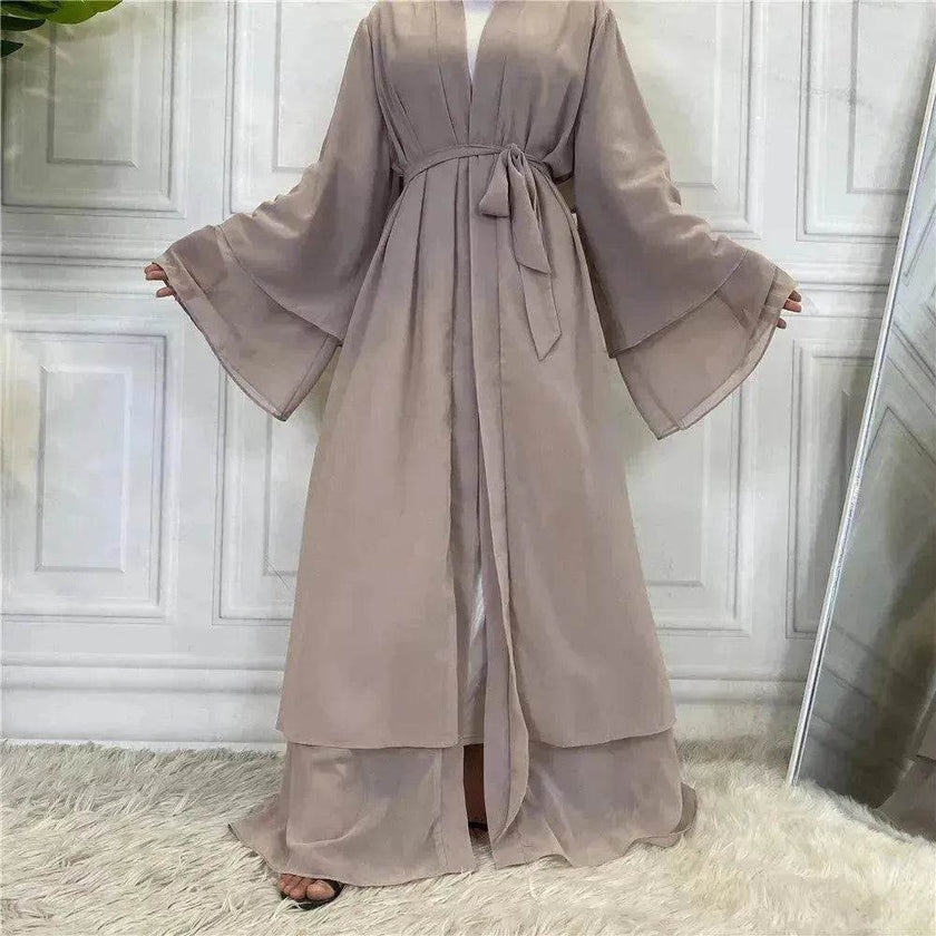 Fashionable Arab  Cardigan Chiffon Robe