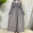 Fashionable Arab  Cardigan Chiffon Robe