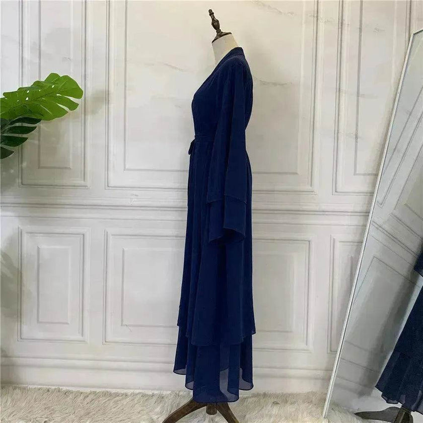 Fashionable Arab  Cardigan Chiffon Robe