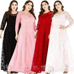 Fashionable Long sleeve Lace maxi Dress for Arab Dubai Turkey Middle Eastern Women
