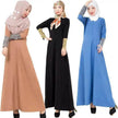 Fashionable Middle East Cuff Stitching Sequined Long Skirt Abaya Dress