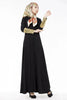 Fashionable Middle East Cuff Stitching Sequined Long Skirt Abaya Dress