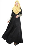 Fashionable Middle East Cuff Stitching Sequined Long Skirt Abaya Dress
