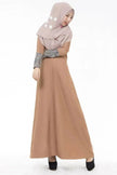 Fashionable Middle East Cuff Stitching Sequined Long Skirt Abaya Dress