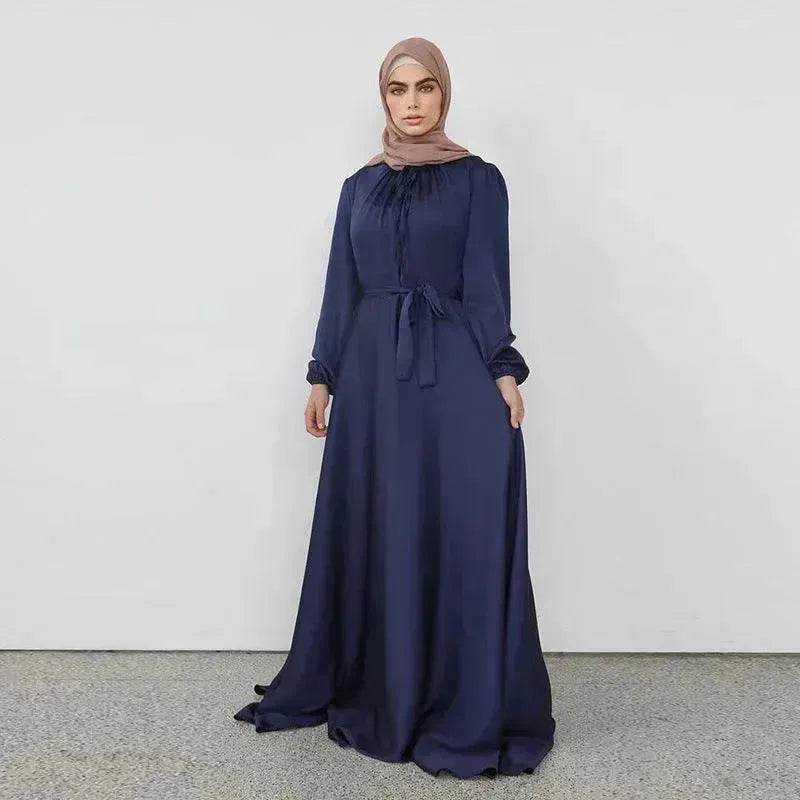 Fashionable Plain Swing Abaya Dress for Beautiful Arab Dubai Turkey Middle Eastern Women