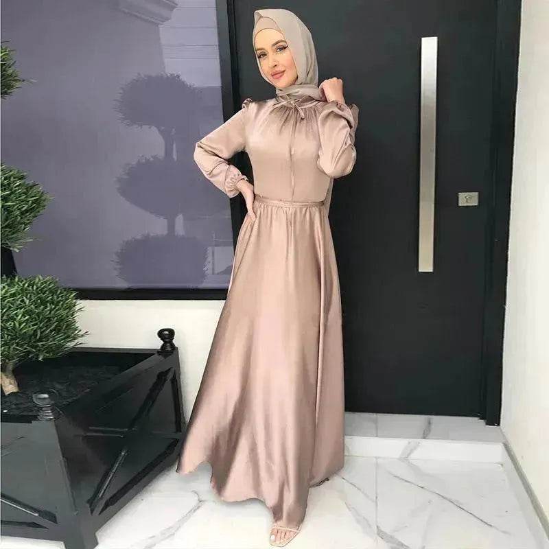 Fashionable Plain Swing Abaya Dress for Beautiful Arab Dubai Turkey Middle Eastern Women