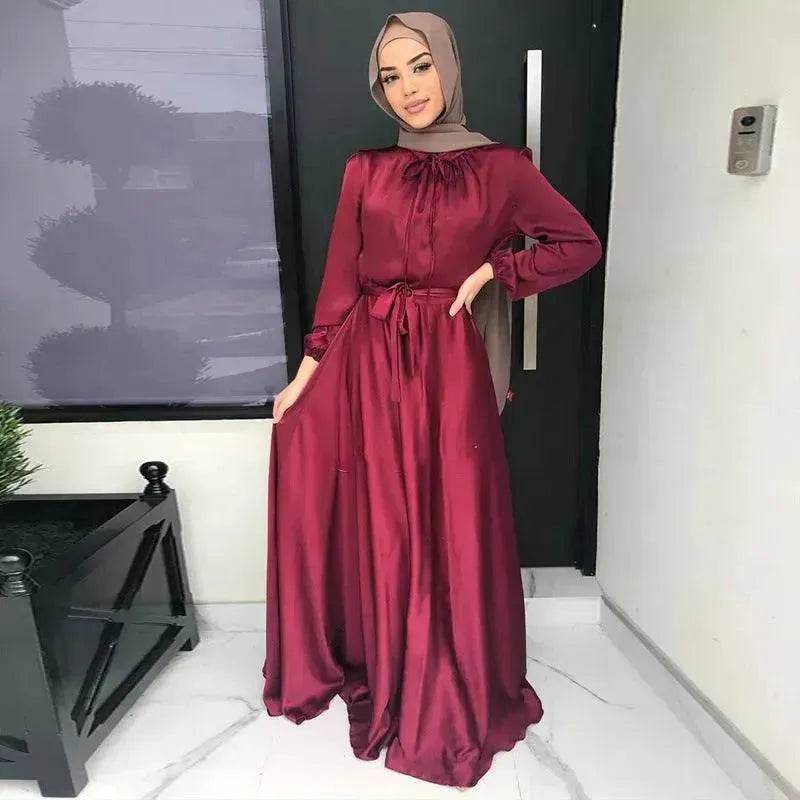 Fashionable Plain Swing Abaya Dress for Beautiful Arab Dubai Turkey Middle Eastern Women