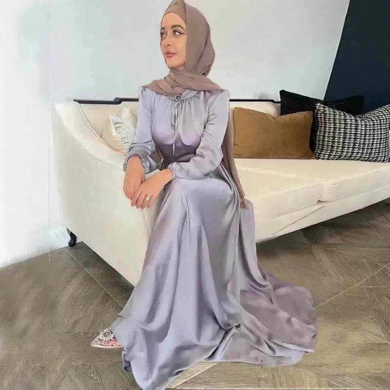 Fashionable Plain Swing Abaya Dress for Beautiful Arab Dubai Turkey Middle Eastern Women