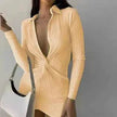 Fashionable Charming New L-neck Twisted Charming Tight-fitting Dress
