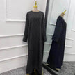 Fashionable Stripe Tunneled Abaya Dress for Elegant Arab Dubai Turkey Middle Eastern women.