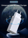 Fast mobile phone charger With USB and Type C port