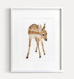 Baby Fawn Wall Art, Bambi Nursery Girl Room Decor, Cute Woodland Animals, Boho Minimalist, Neutral Forest Painting for Bedroom
