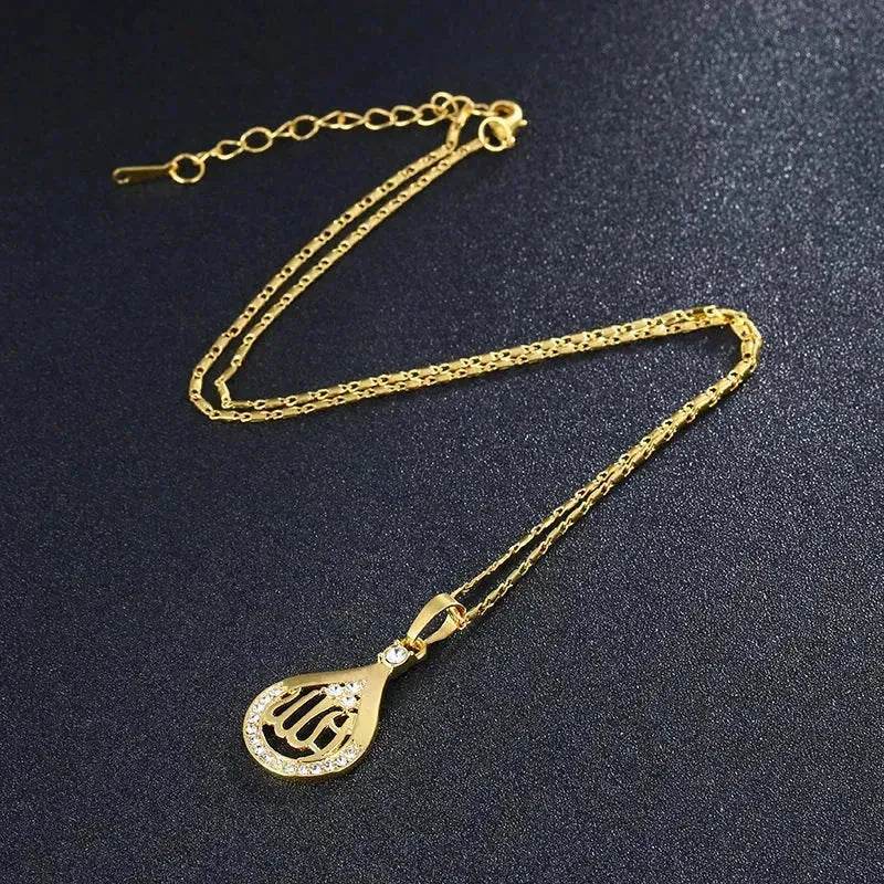 Creative Middle East Drop-shaped Copper Necklace for Wpmen