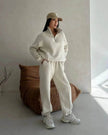 Y2K Winter Jogging Women Two Piece Set Female Zipper Coat Casual Pants Tracksuit Autumn Jacket Fashion Contrast Sport Wear Set