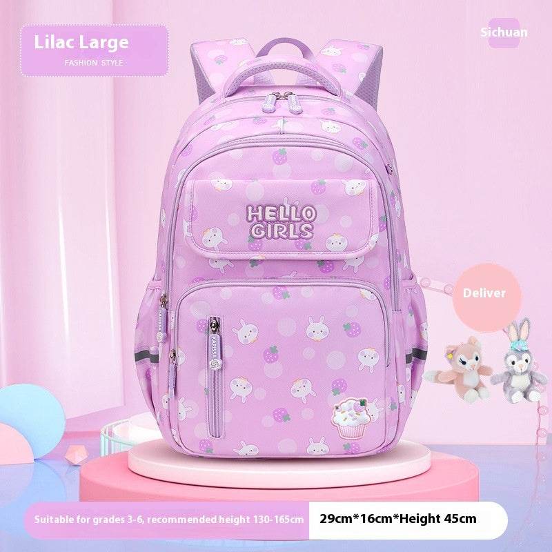6-12-year-old Primary School Children Girls Backpack Large Capacity Schoolbag