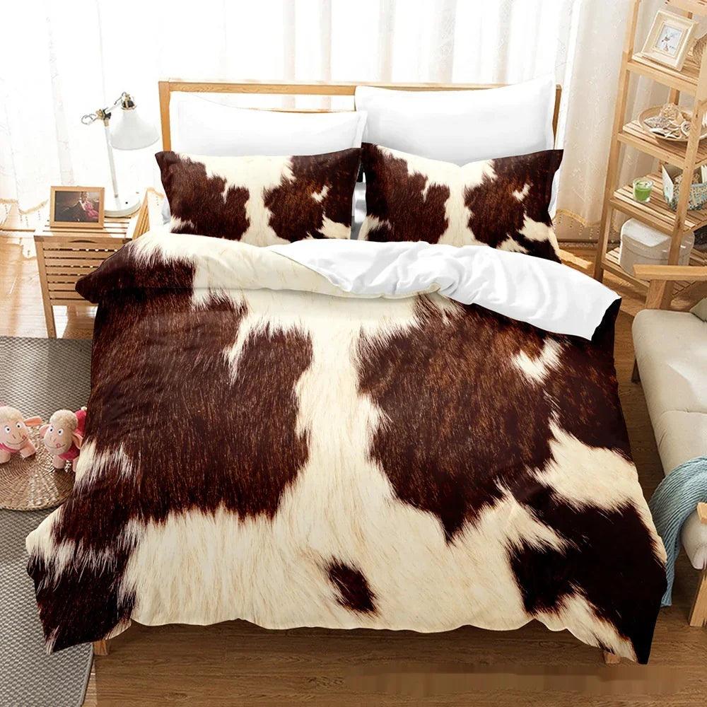 Animal Fur Grain Digital Print Duvet Cover Three-piece Bedding Set