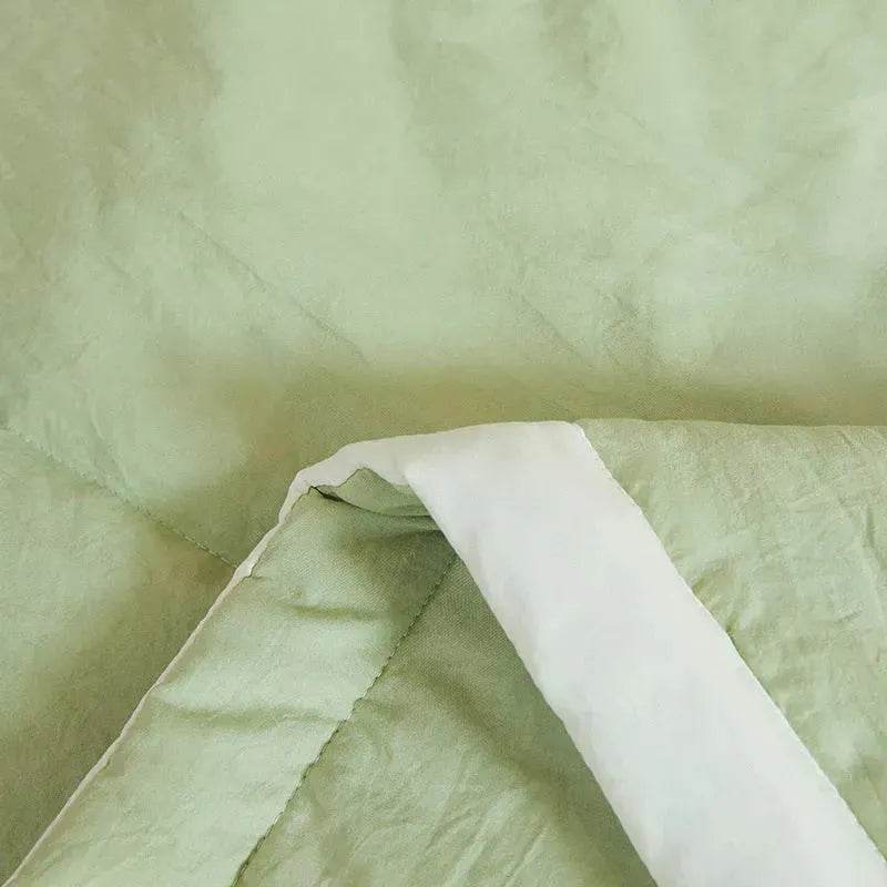 Washable Raw Cotton Summer Cooling Quilt Sage duvet cover