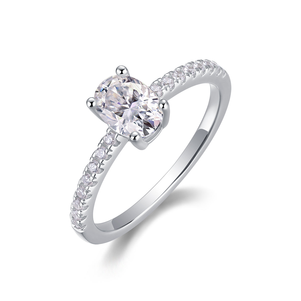 Pleasure - A Wedding Ring Set With Top-quality Moissanite S925 Silver And Platinum-plated Diamond Can Be Inspected With A Diamond Pen