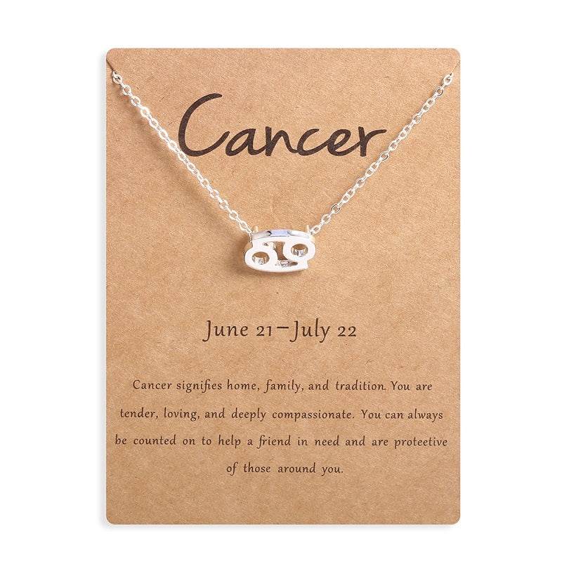 12 Zodiac Sign Necklaces With Gift Card Constellations Pendant Necklace Jewelry