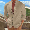 Men's Cotton Linen Casual Loose Long Sleeve Shirt