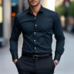 Men's Slim Fit Long Sleeve Business Dress Shirt – 12 Colors, S–3XL | Canada & USA