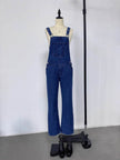 Jeans with Suspender Buttons – Women’s Wide Leg High Waist Denim